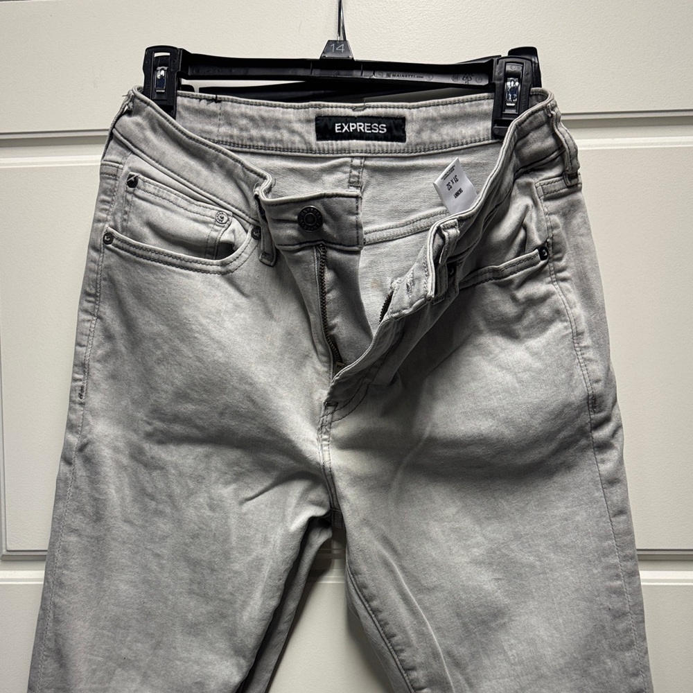 Express Men's Light Gray Skinny Jeans